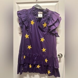 Purple Ruffled Dress with Star Accents